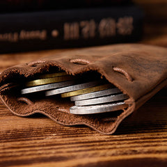 MINI Leather Drawstring Coin Pouch Medieval Pouch Medieval Coin Pouch Renaissance Costume Accessories LARP - iwalletsmen