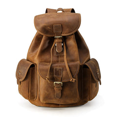Cool Leather Mens Backpacks Travel Backpack Leather School Backpack for Men - iwalletsmen