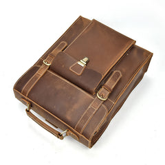 Brown Leather Convertible Backpack Handbag Satchel Backpack Convertible Backpack Shoulder Bag for Men