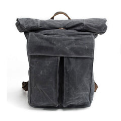 Badass Waxed Canvas Mens Travel Backpack Canvas Hiking Backpack Laptop Backpack for Men - iwalletsmen