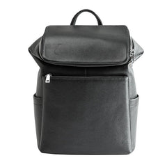 Black Fashion Mens Leather 15-inch Computer Backpacks Travel Backpacks School Backpack for men - iwalletsmen
