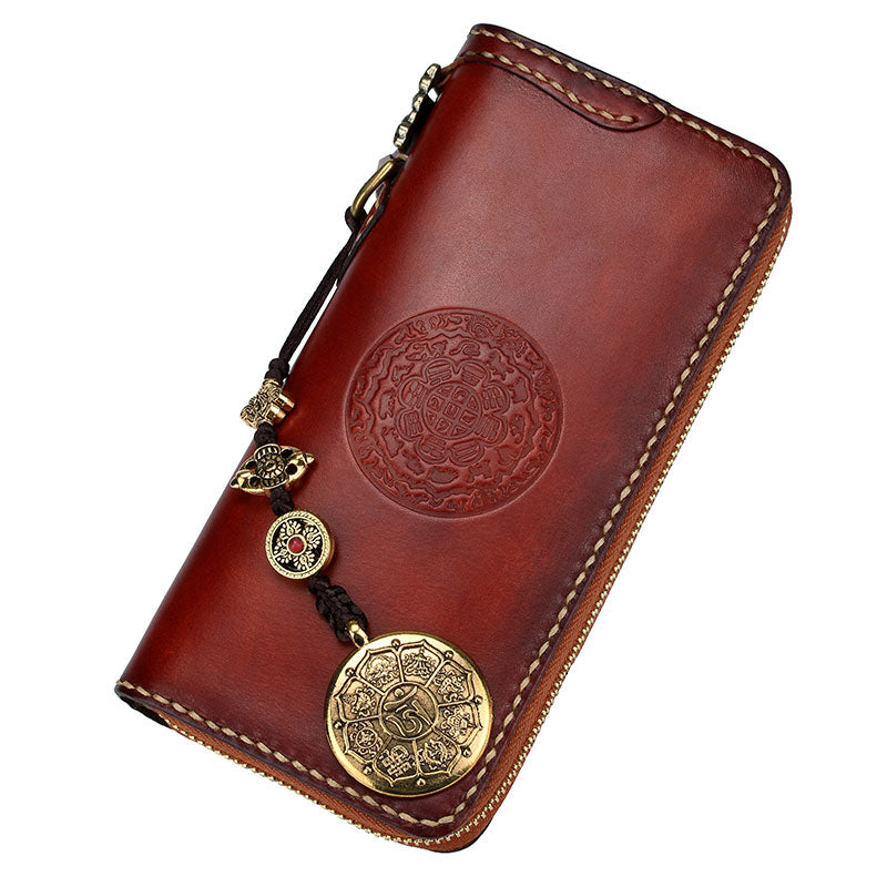 Handmade Leather Kylin Mens Chain Biker Wallet Cool Leather Wallet Wit –  iwalletsmen