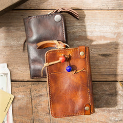 Black Leather Mens Key Holder Wallet Car Key Wallet Key Holder Card Holder For Men - iwalletsmen