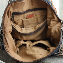 Fashion Denim Blue Mens Large Postman Bag Jean Messenger Bags Large Courier Bag For Men - iwalletsmen