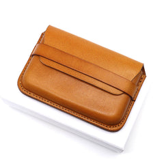 Brown Leather Mens Card Wallet Front Pocket Wallets Cool Small Change Wallet for Men - iwalletsmen