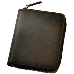 Cool Leather Mens Zipper Small Wallet Front Pocket Wallet for Men - iwalletsmen