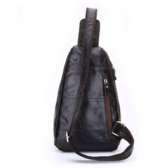 Cool Black and Brown Mens Leather Chest Bag Sling Bag Sling Crossbody Bag For Men - iwalletsmen