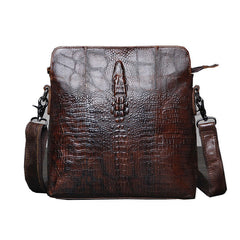 Cool Coffee Small Leather Mens Messenger Bag Shoulder Bag for Men - iwalletsmen