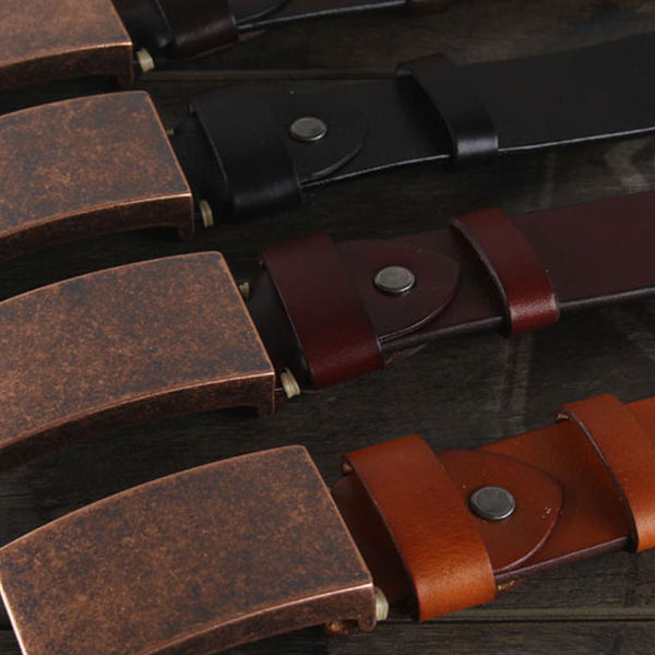 Genuine Leather Punk Rock Biker Trucker Mens Belt Men Black Coffee Belt for Men