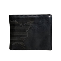 Handmade Leather Mens Cool Slim billfold Leather Wallet Men Small Wallets Bifold for Men