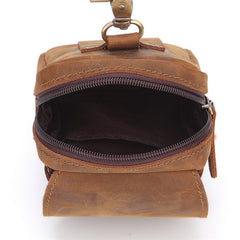 Cool Brown Leather Men's Cell Phone Holster Brown Belt Bag Belt Pouch For Men - iwalletsmen