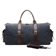 Mens Waxed Canvas Leather Large Weekender Bags Canvas Travel Bag for Men - iwalletsmen