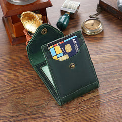 Leather Small Mens Wallet Zipper billfold Front Pocket Wallet Driver's License Card Wallet for Men - iwalletsmen