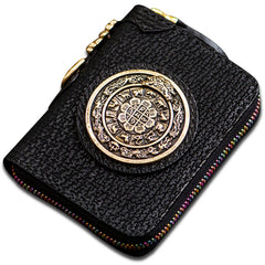 Handmade Leather Biker Wallet Mens Cool billfold Chain Wallet Trucker Wallet with Chain