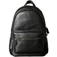 Genuine Leather Mens Cool Backpack Sling Bag Large Black Travel Bag Hiking Bag for men