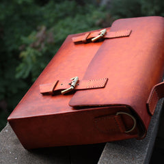 Cool Handmade Leather Mens Briefcase Business Laptop Briefcase for men - iwalletsmen