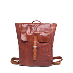 Black Brown Cool Mens Leather Backpack Travel Backpacks Leather Hiking Backpack for Men - iwalletsmen