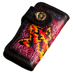 Handmade Leather Carp Mens Chain Biker Wallet Cool Leather Wallet With Chain Wallets for Men