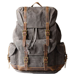 Oil Wax Canvas Mens Cool Backpack Bag Sling Bag Large Travel Bag Hiking Bag for Men