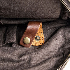 Canvas Leather Mens Cool Chest Bag Sling Bag Crossbody Bag Travel Bag Hiking Bag for men - iwalletsmen