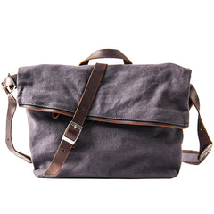Canvas Mens Womens Casual Beige 12‘’ Courier Bag Side Bag Messenger Bag for Men - iwalletsmen