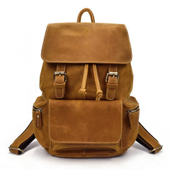 Cool Leather Black Coffee Mens Satchel Backpacks Travel Backpack 14inch Laptop Backpack for Men - iwalletsmen