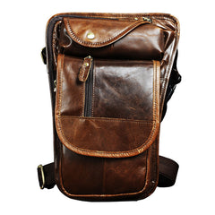 Cool Leather Drop Leg Bag Belt Pouches Mens Waist Bag Shoulder Bag for Men - iwalletsmen