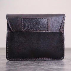 Brown Leather Men Card Holder Wallet Leather Card Holder Slim Wallet with Coin Pocket For Men - iwalletsmen