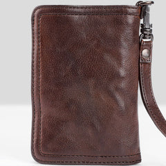 Genuine Leather Mens Chain Biker Wallet Cool Leather Wallet Small Wallets for Men - iwalletsmen