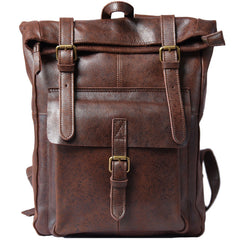 Handmade Leather Mens Cool Backpack Sling Bag Large Coffee Travel Bag Hiking Bag for men