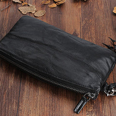 Handmade Mens Cool Long Leather Chain Wallet Cards Biker Trucker Wristlet Wallet - iwalletsmen