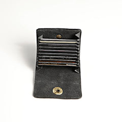 Handmade Black Leather Mens Cool Slim Leather Wallet Men Brown Small Wallet Card Holders for Men - iwalletsmen