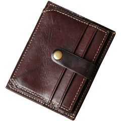 Genuine Leather Mens Cool Slim Front Pocket Wallet Leather Wallet Men Small Wallets  for Men