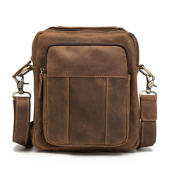 Cool Mens Leather Small Side Bag Small Messenger bag Shoulder bag For Men - iwalletsmen