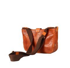 Casual Tan Leather Mens 8 inches Postman Bag Side Bag Brown Leather Messenger Bags Courier Bag For Men - iwalletsmen