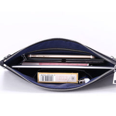 Handmade Leather Mens Clutch Cool Slim Wallet Zipper Clutch Wristlet Wallet for Men - iwalletsmen