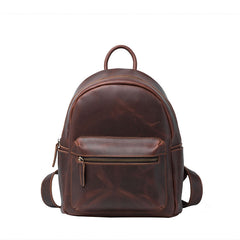Vintage Mens Coffee Leather Backpack Travel Backpack Leather School Backpacks for Men - iwalletsmen
