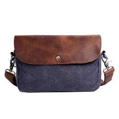 Mens Waxed Canvas Leather Small Side Bag Canvas Courier Bags for Men - iwalletsmen