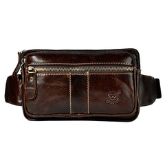 Cool Leather Mens Fanny Pack Waist Bag Hip Pack Belt Bag Bumbag for Men - iwalletsmen