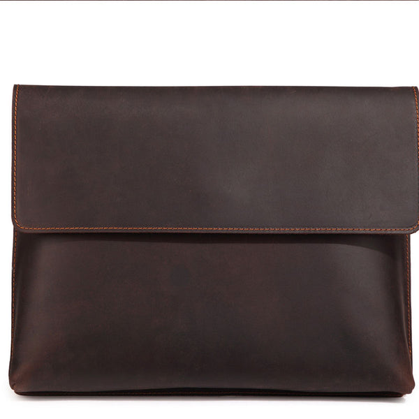 Cool Vintage Dark Brown Leather Mens Courier Bags Small Side Bags Messenger Bag For Men - iwalletsmen