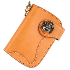 Handmade Leather billfold Mens Chain Biker Wallet Cool Leather Wallet With Chain Wallets for Men