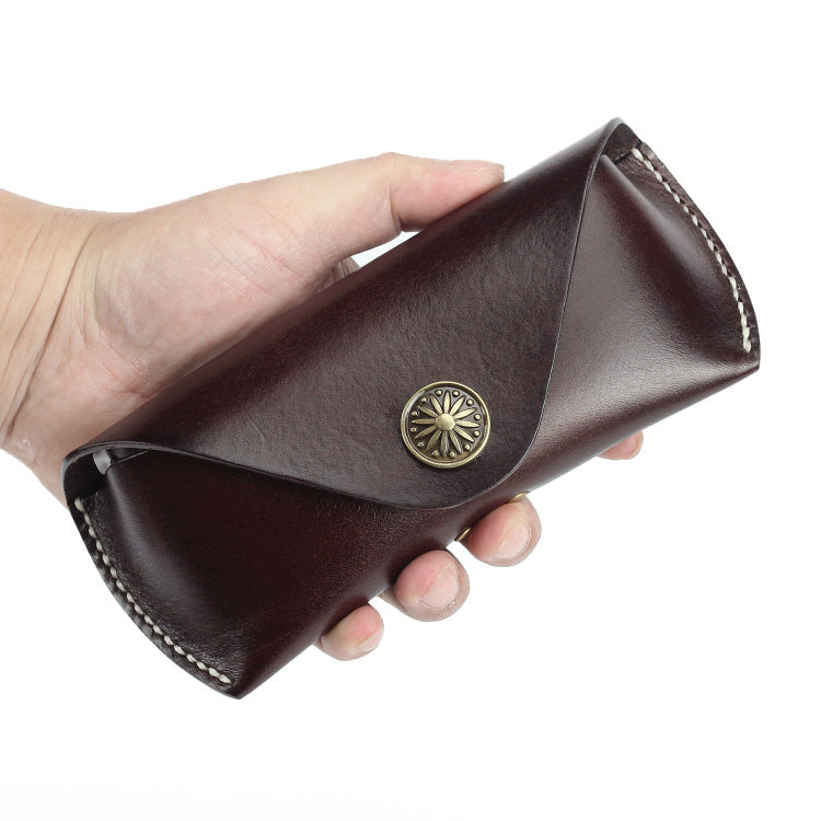 Handmade Vintage LEATHER MEN'S  Sunglasses Box Case Black Glasses Holder For Men - iwalletsmen