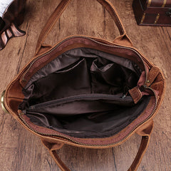 Cool Brown Leather Mens Vintage Small Briefcase Work Bag Shoulder Bag For Men - iwalletsmen