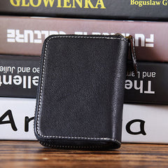 Handmade Mens Cool billfold Leather Wallet Men Small Card Wallets Zipper for Men - iwalletsmen