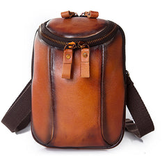 Cool Leather Tan Belt Bag Belt Pouch for Men Mini Shoulder Bag For Men - iwalletsmen