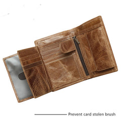 Cool Leather Mens Small Wallet billfold Bifold Wallet Front Pocket Wallet for Men - iwalletsmen