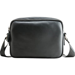 Black Cool Leather Mens Courier Bag Postman Bag Black Messenger Bags Side Bag for Men - iwalletsmen