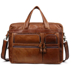 Leather Men Large Briefcase Handbag Travel Bag OverNight Bags For Men - iwalletsmen