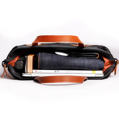 Fashion PVC Canvas Black Men's Large Handbag Briefcase Business Laptop Business For Men - iwalletsmen