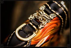Handmade Leather Acalanatha Mens Chain Biker Wallet Cool Leather Wallet With Chain Wallets for Men